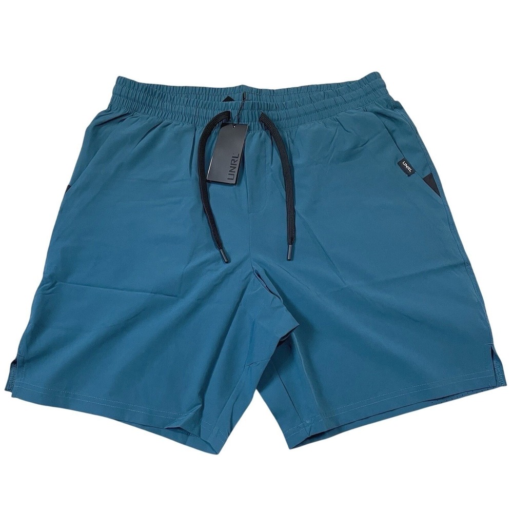 UNRL Stride Short Mens Large Superior Blue 5.5 Inseam Athletic Running Gym Golf